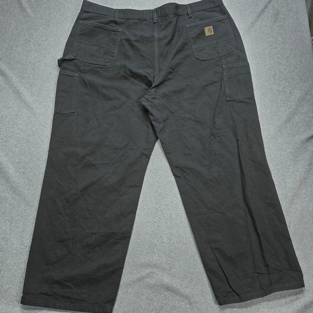 Carhartt Pants Mens 44x29 Black Carpenter Canvas Workwear Pockets Big Tall - Picture 15 of 16
